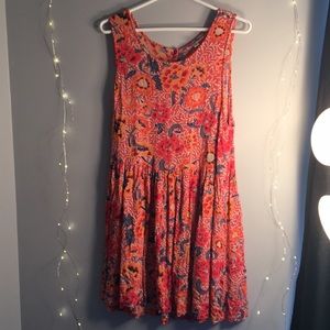 Floral Orange Summer Dress